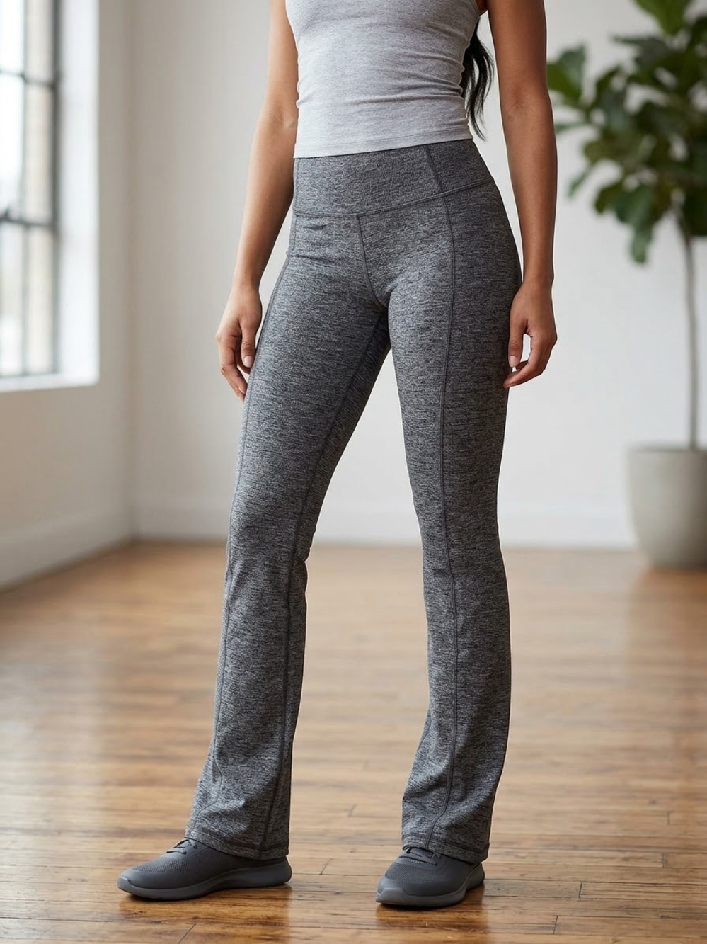 Athleta Charcoal Gray High-Rise Flare Track Pants Size SP